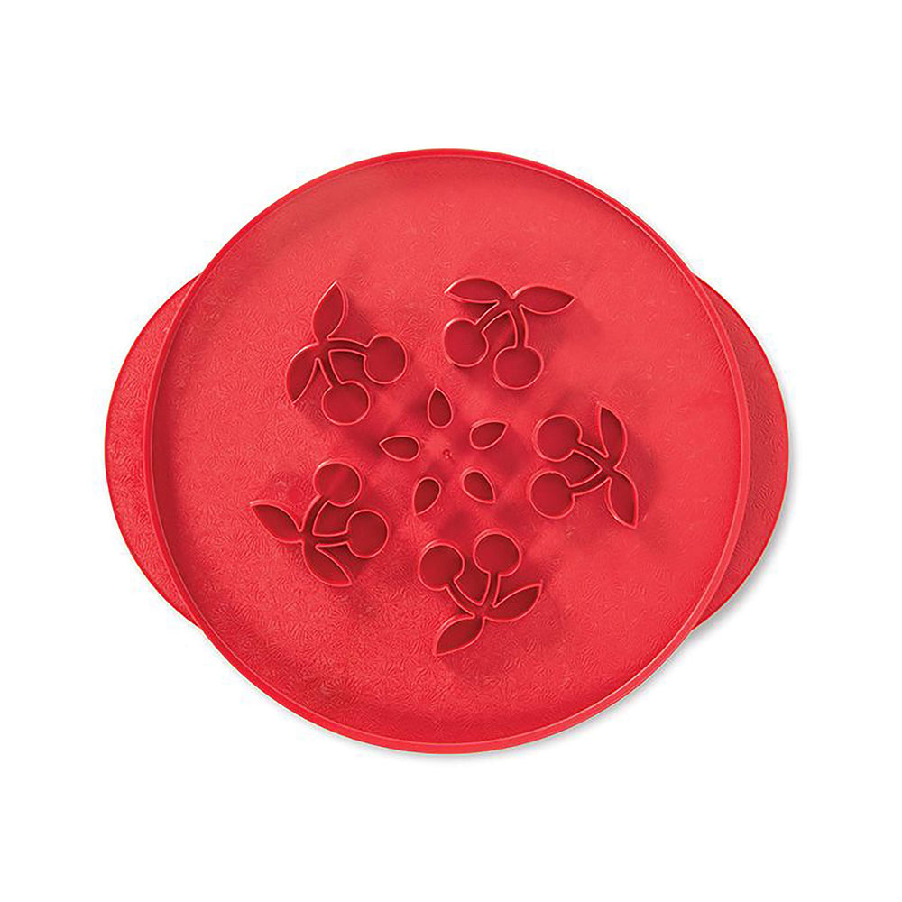 Stars and Cherries Pie Top Cutter, Red