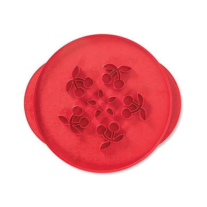 Stars and Cherries Pie Top Cutter, Red