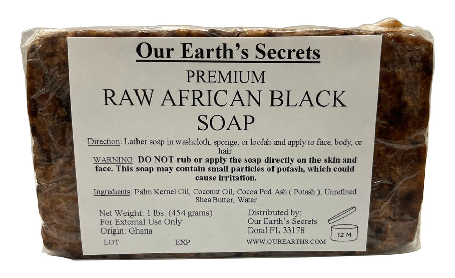 Raw African Black Soap, 1 lb.