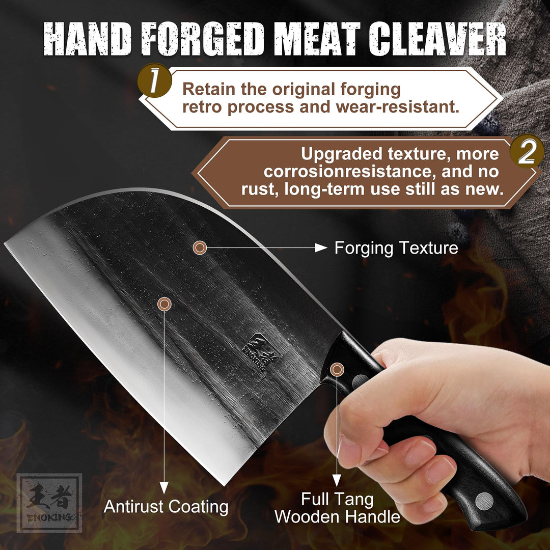 ENOKING Serbian Chef Knife 6.7 Inch, Handmade Professio