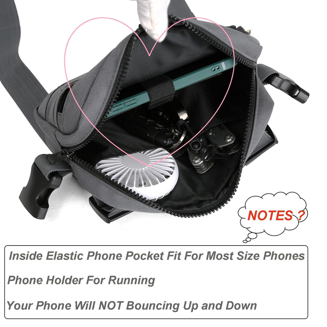 Outdoor Water Resistant Chest Bag For Men,Tactical EDC Chest Pack With Built-In Phone Holder, Lightweight Utility Chest Rig Pouch For Workouts, Running,Cycling,Hiking (M, Grey)