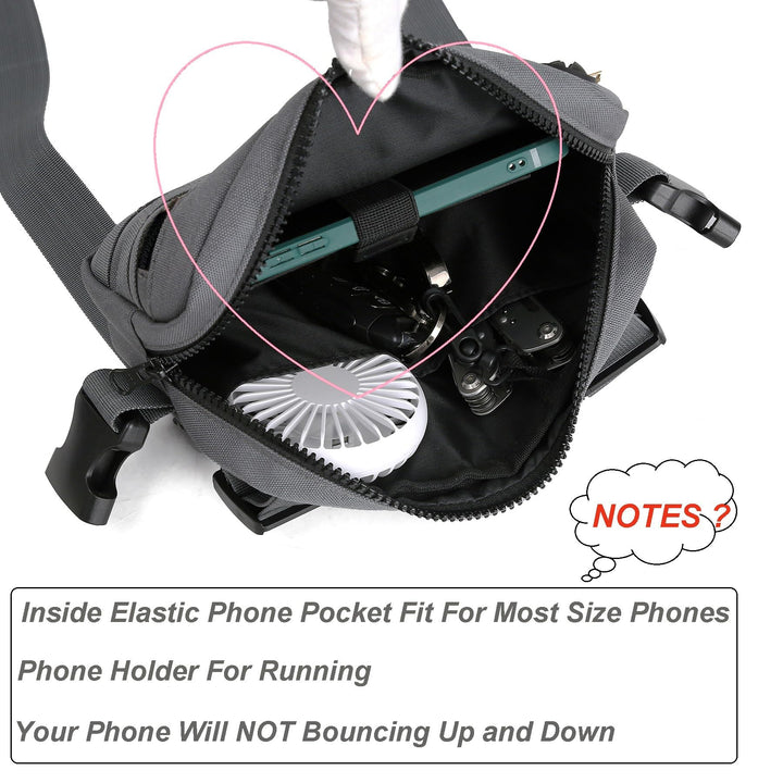 Outdoor Water Resistant Chest Bag For Men,Tactical EDC Chest Pack With Built-In Phone Holder, Lightweight Utility Chest Rig Pouch For Workouts, Running,Cycling,Hiking (M, Grey)