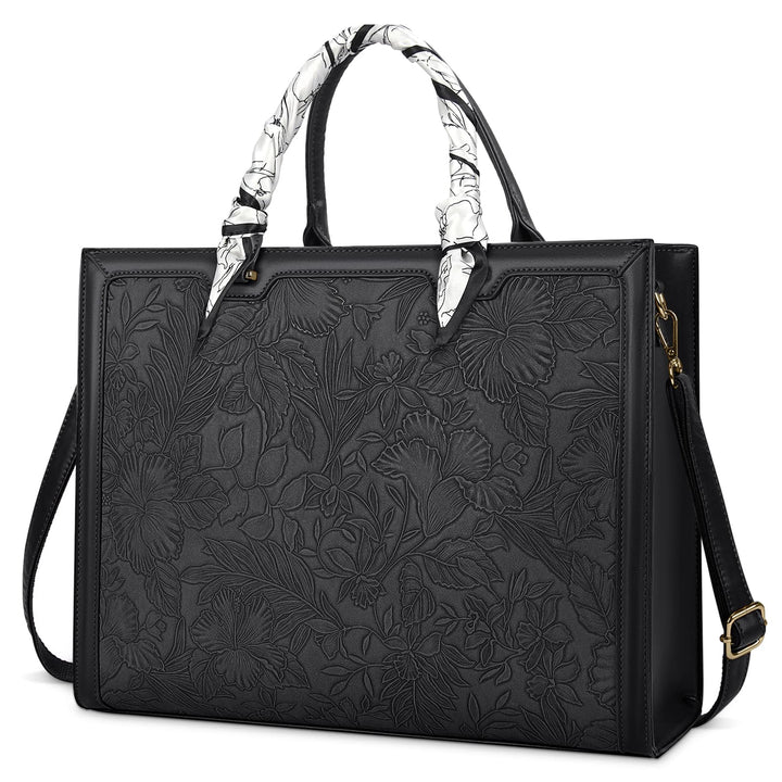 Laptop Bag for Women 15.6 Inch Tote Waterproof Leather 