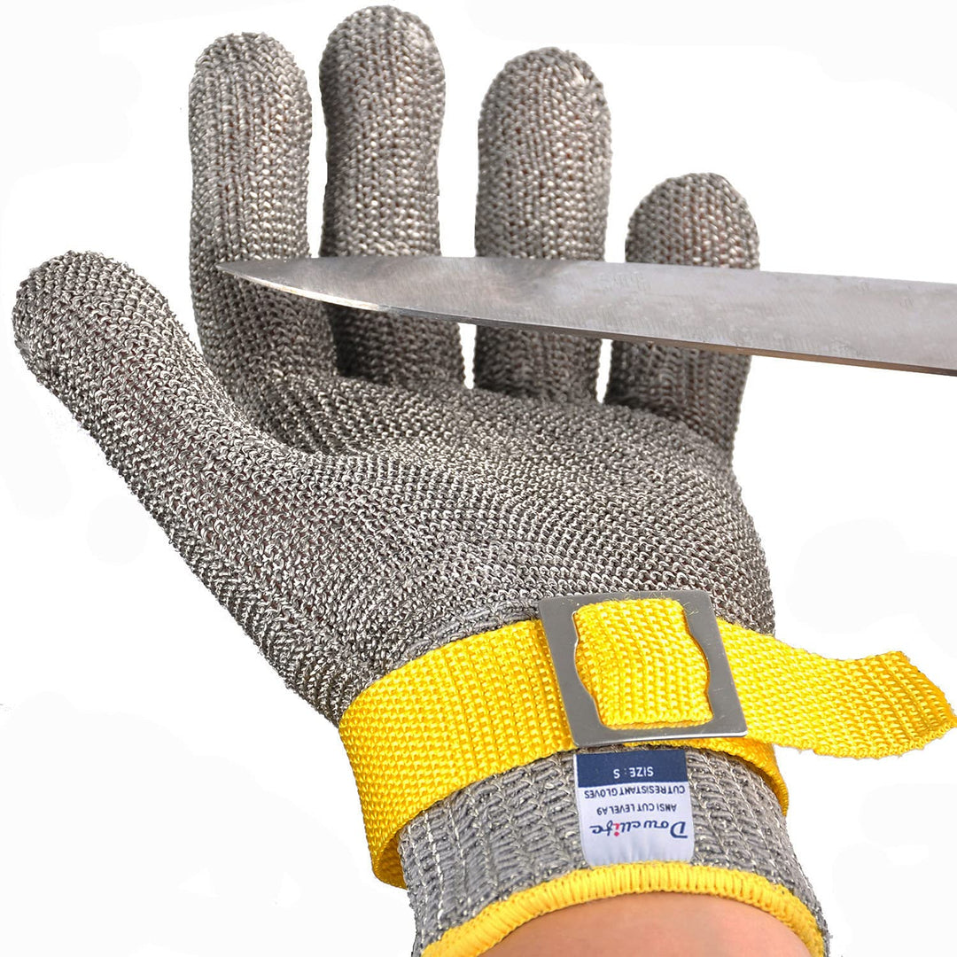 Level 9 Cut Resistant Glove Food Grade, Stainless Steel Mesh Metal Glove Knife Cutting Glove for Butcher Meat Cutting Oyster Shucking Kitchen Mandoline Chef Slicing Fish Fillet (X-Large)