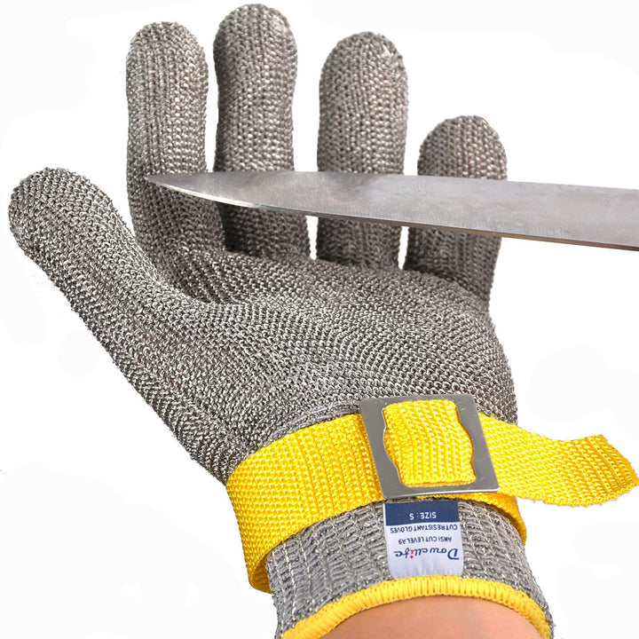 Level 9 Cut Resistant Glove Food Grade, Stainless Steel Mesh Metal Glove Knife Cutting Glove for Butcher Meat Cutting Oyster Shucking Kitchen Mandoline Chef Slicing Fish Fillet (X-Large)