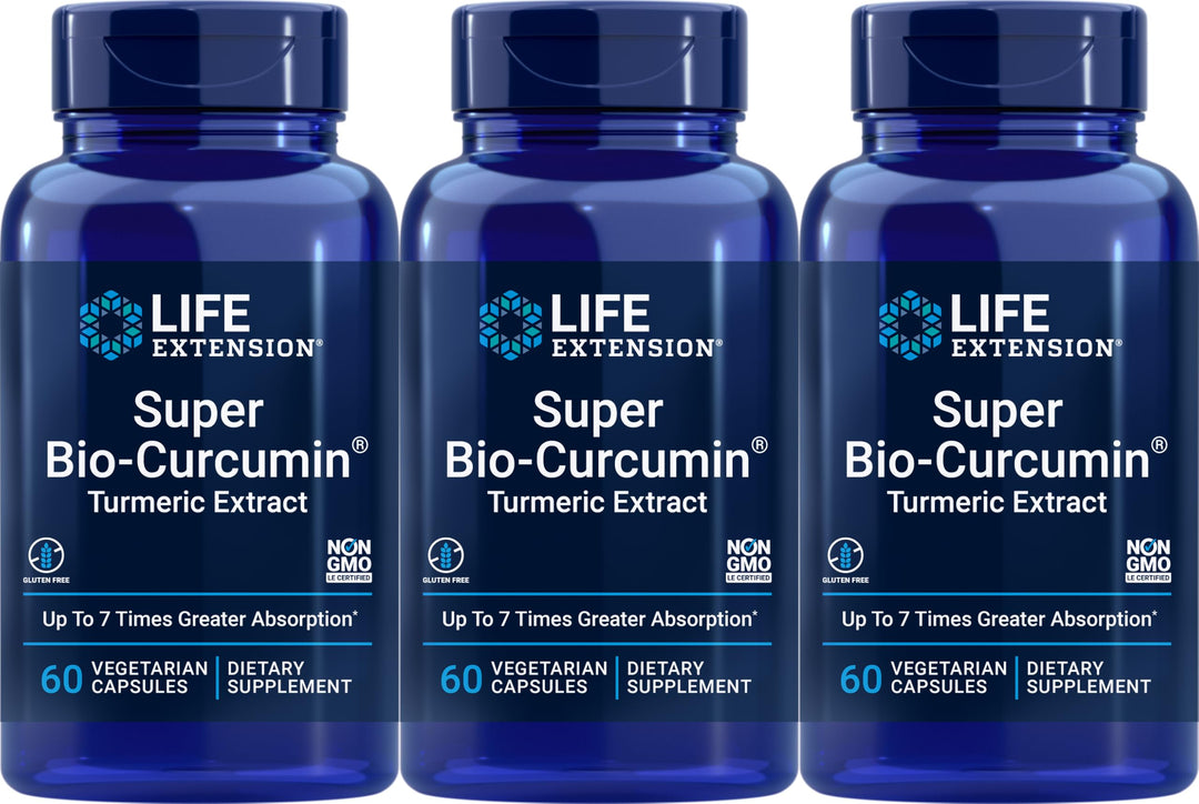 Super Bio-Curcumin Turmeric Extract 400 mg, 60 Vegetarian Capsules (Pack of 3)