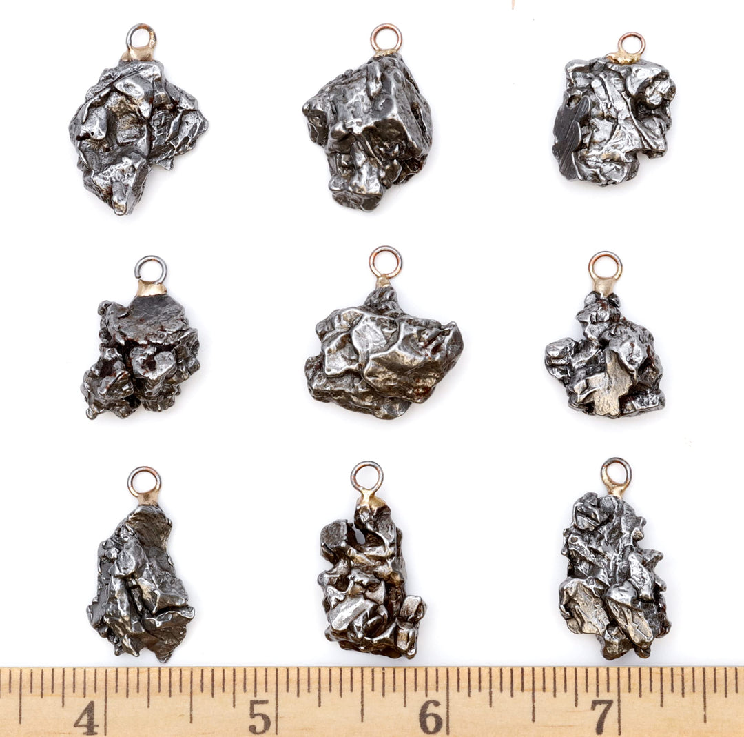 Authentic Meteorite Pendant Necklace with Adjustable Waxed Cotton Cord, Packaged in a Velvet Pouch inside Wooden Handcrafted Pirate Treasure Chest Box, Bonus Educational Card, Dancing Bear Brand.