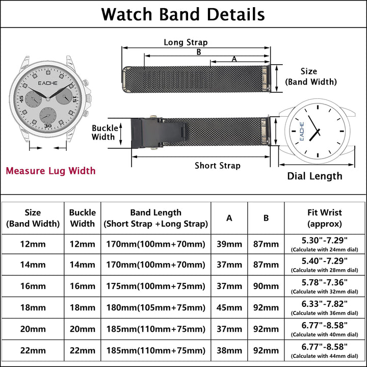 Stainless Steel Mesh Watch Band 20mm for Men Women Quick Release Adjustable Mesh Watch Straps Silver