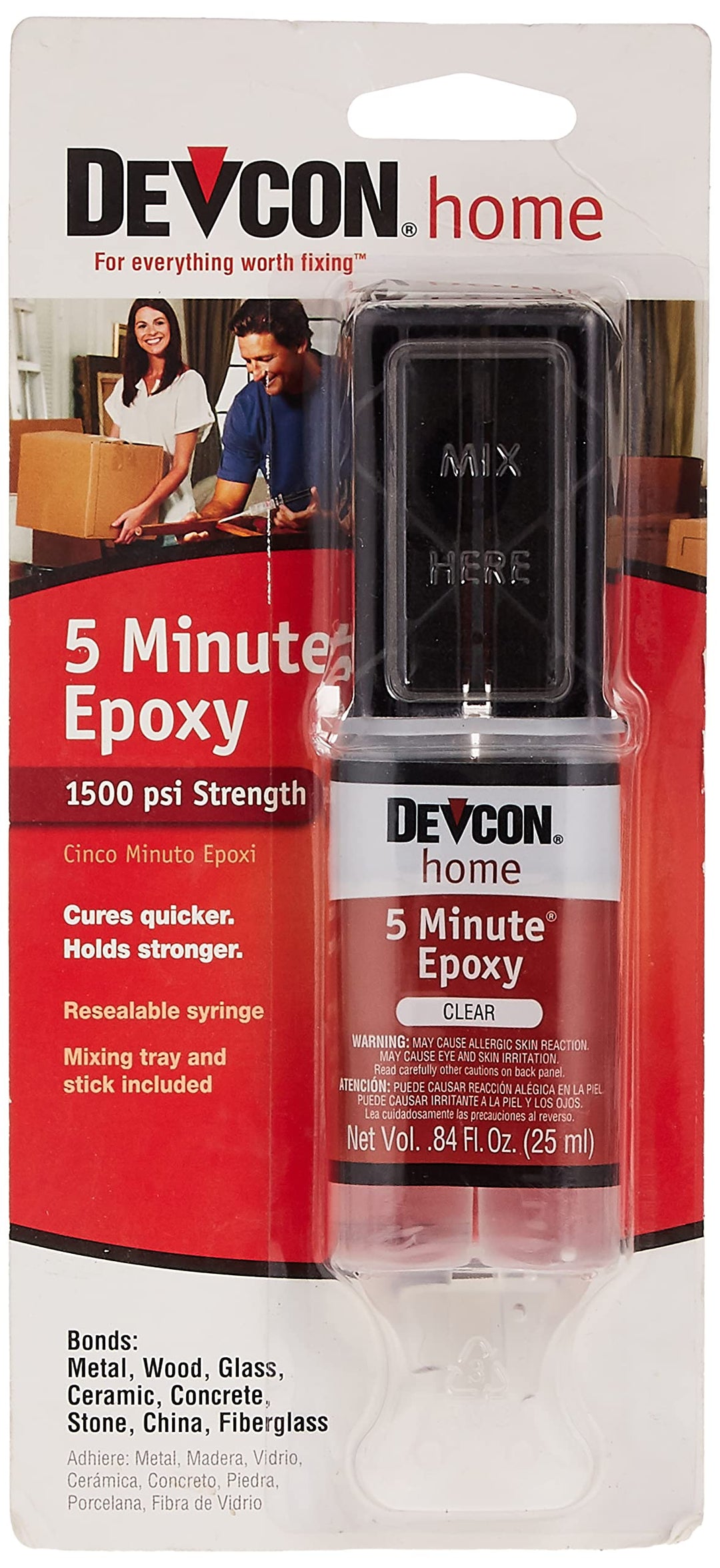 20845 Home 5 Minute 0.84 oz, 1-Pack, Clear High Strength Epoxy Anchoring Adhesive