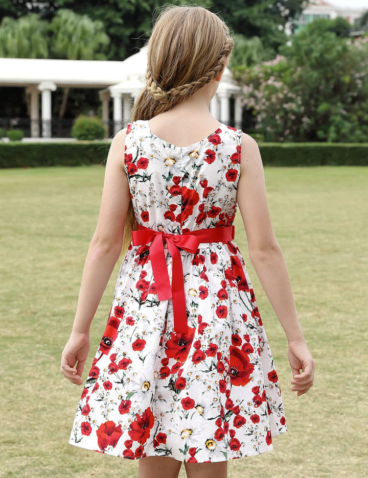 Party Floral Little Girls Toddler Summer Dresses Clothes,E35,7-8 Years(140)