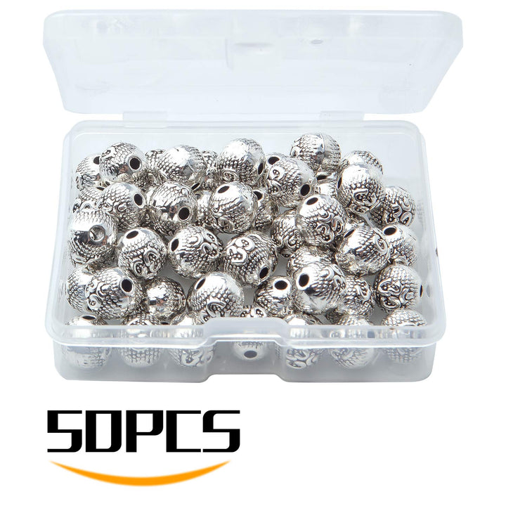 50pcs 8mm Antique Silver Spacer Bead Tibetan Bead Space