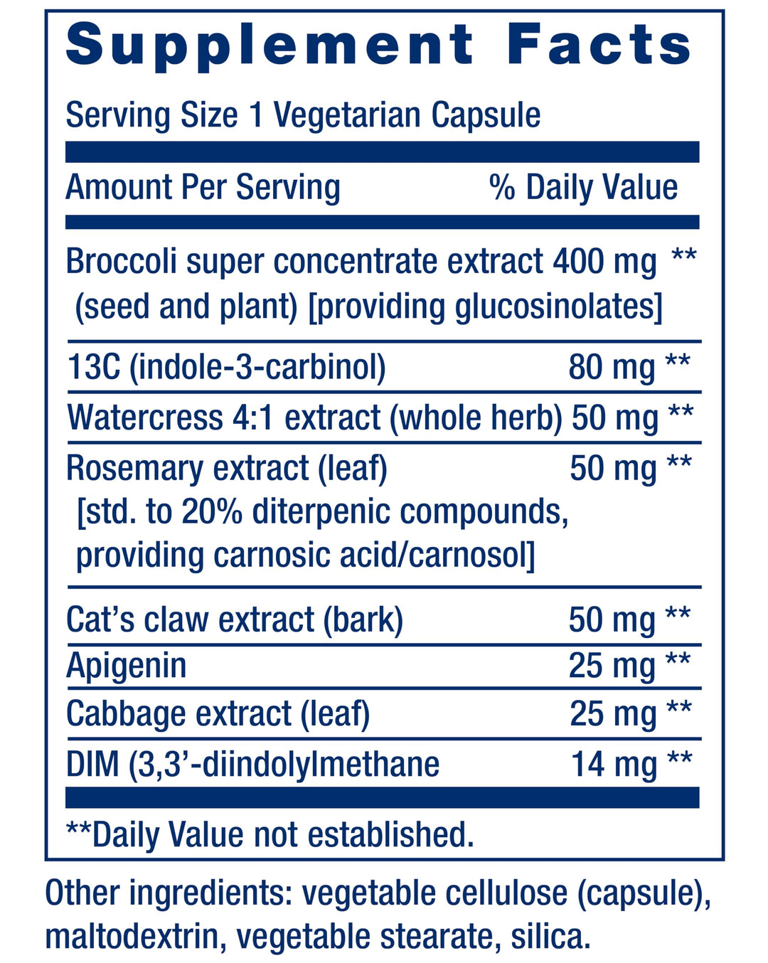 Triple Action Cruciferous Vegetable Extract, 60 Vegetarian Capsules—Helps Maintain DNA Health &amp; Already-Healthy Hormone Levels - Non-GMO, Gluten-Free, Vegetarian