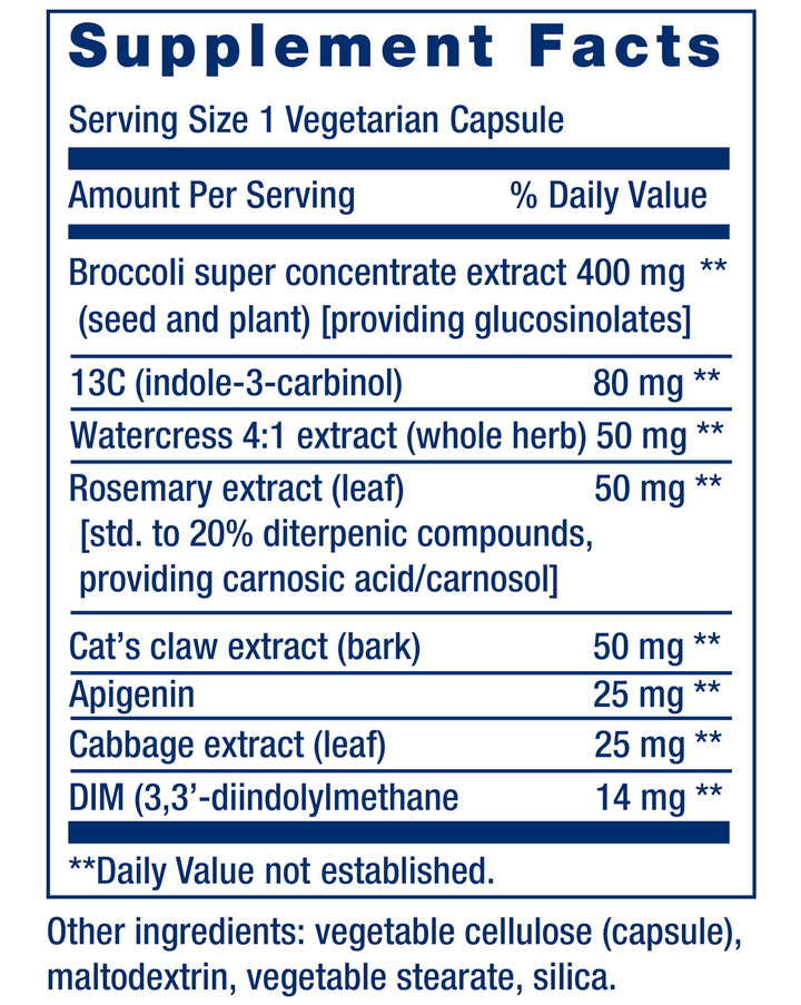 Triple Action Cruciferous Vegetable Extract, 60 Vegetarian Capsules—Helps Maintain DNA Health &amp; Already-Healthy Hormone Levels - Non-GMO, Gluten-Free, Vegetarian