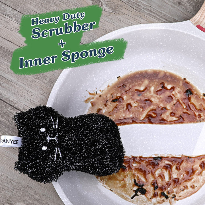 Cartoon Scrub Sponges Kitchen 4Pack, Long Lasting Dishe