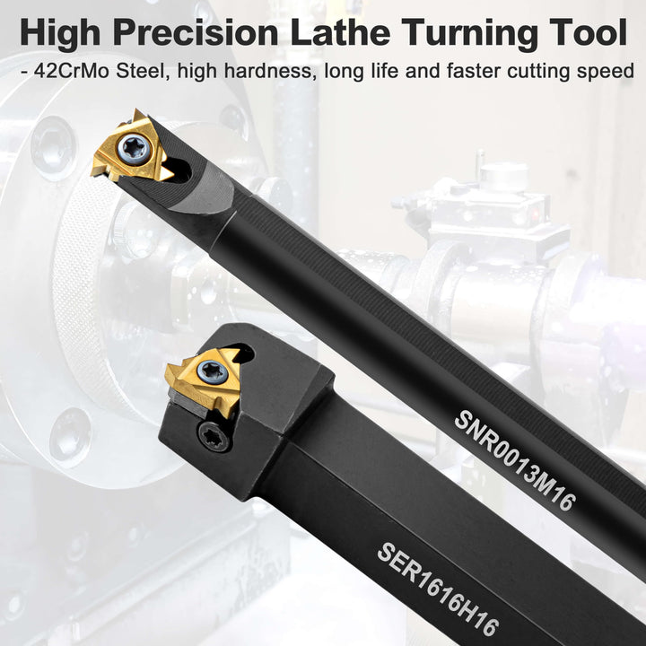 Indexable Metal Lathe Insert Blades - CCMT21.51, DCMT21.51, 11IR AG60, MGMN150-G, 11ER AG60 7Pcs for 1/2 Shank Indexable Turning Tool Holder Insert Replacement