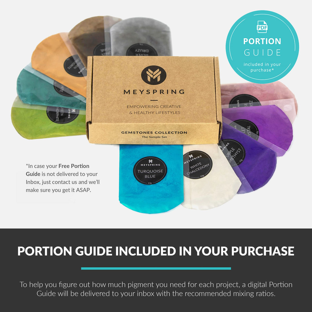 Gemstones Collection Mica Powder for Epoxy Resin - 100g - Epoxy Pigment Colors for Resin Art, Geode Art - Resin Pigment Powder and Cosmetic Grade Mica Powder - Epoxy Resin Pigment Set