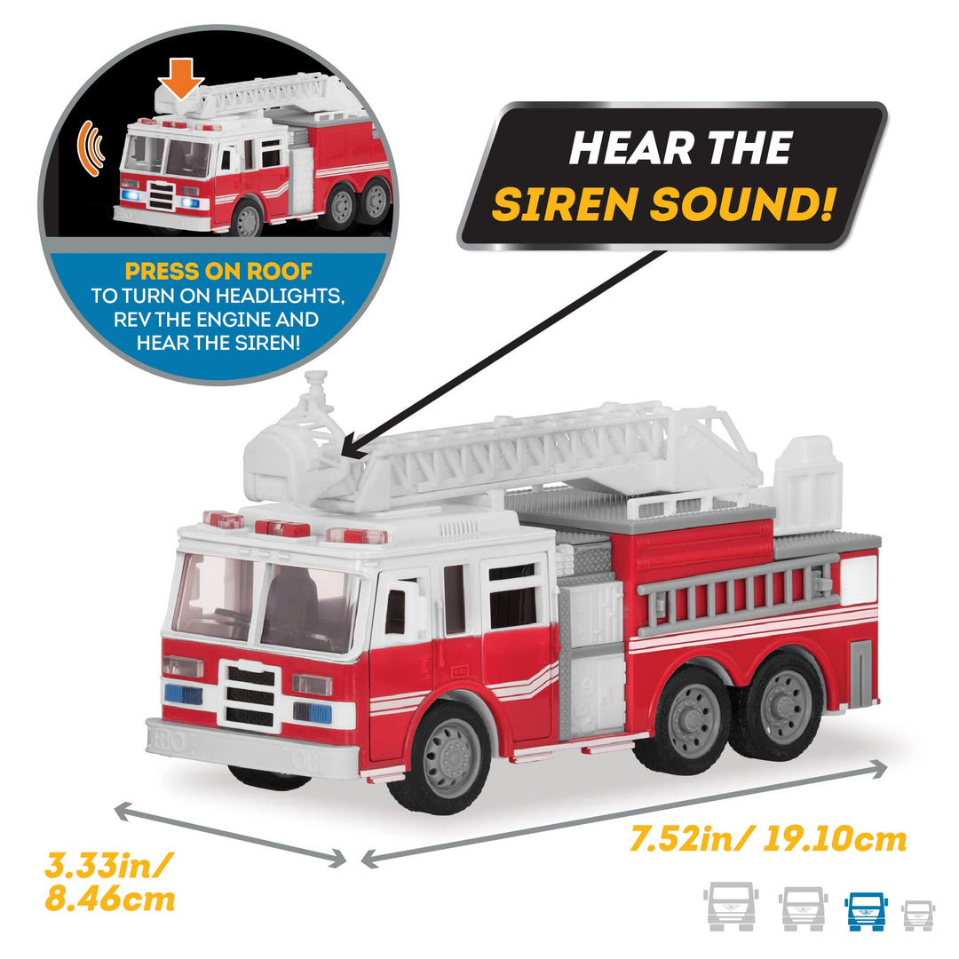 — 1:24 Scale Fire Truck – Small Toy Truck with Lights, Sounds &amp; More for Boys &amp; Girls Age 3+