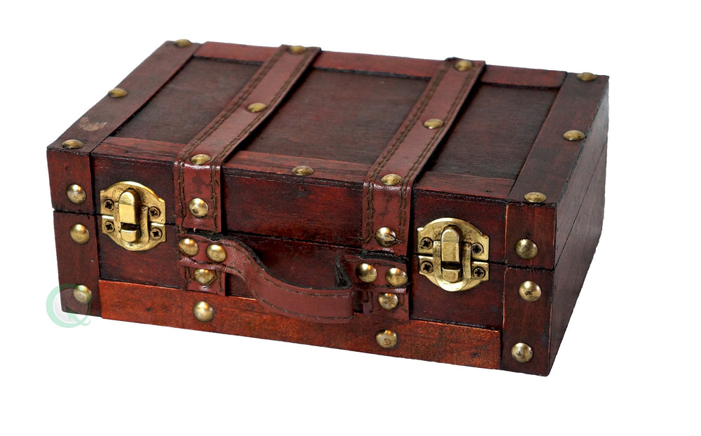 (TM Old-Fashioned Small Suitcase/Decorative Box with Straps