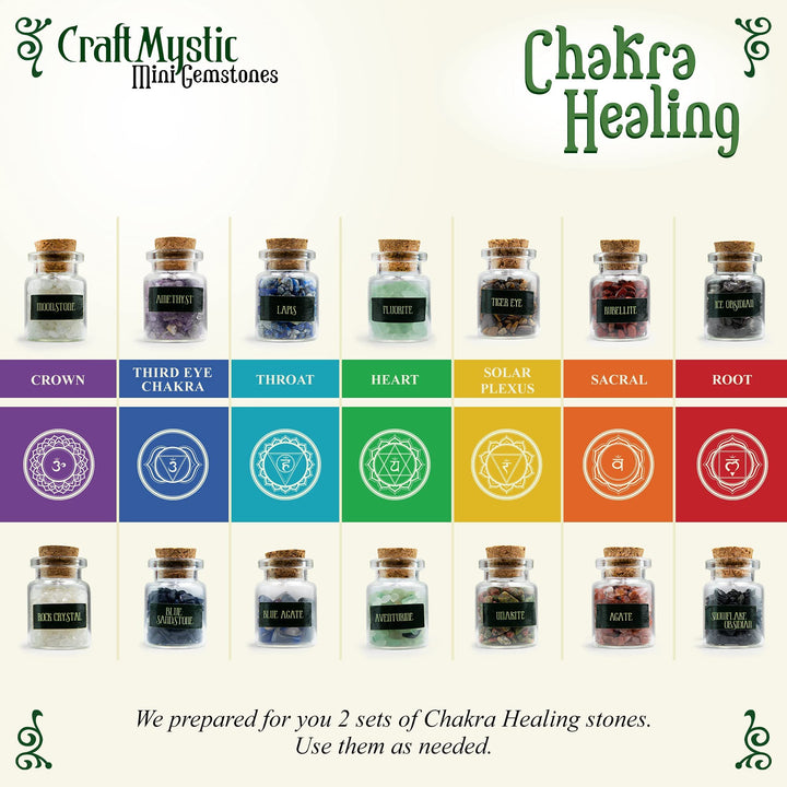 Crystals for Witchcraft Supplies in Spell Jars - 21 Set