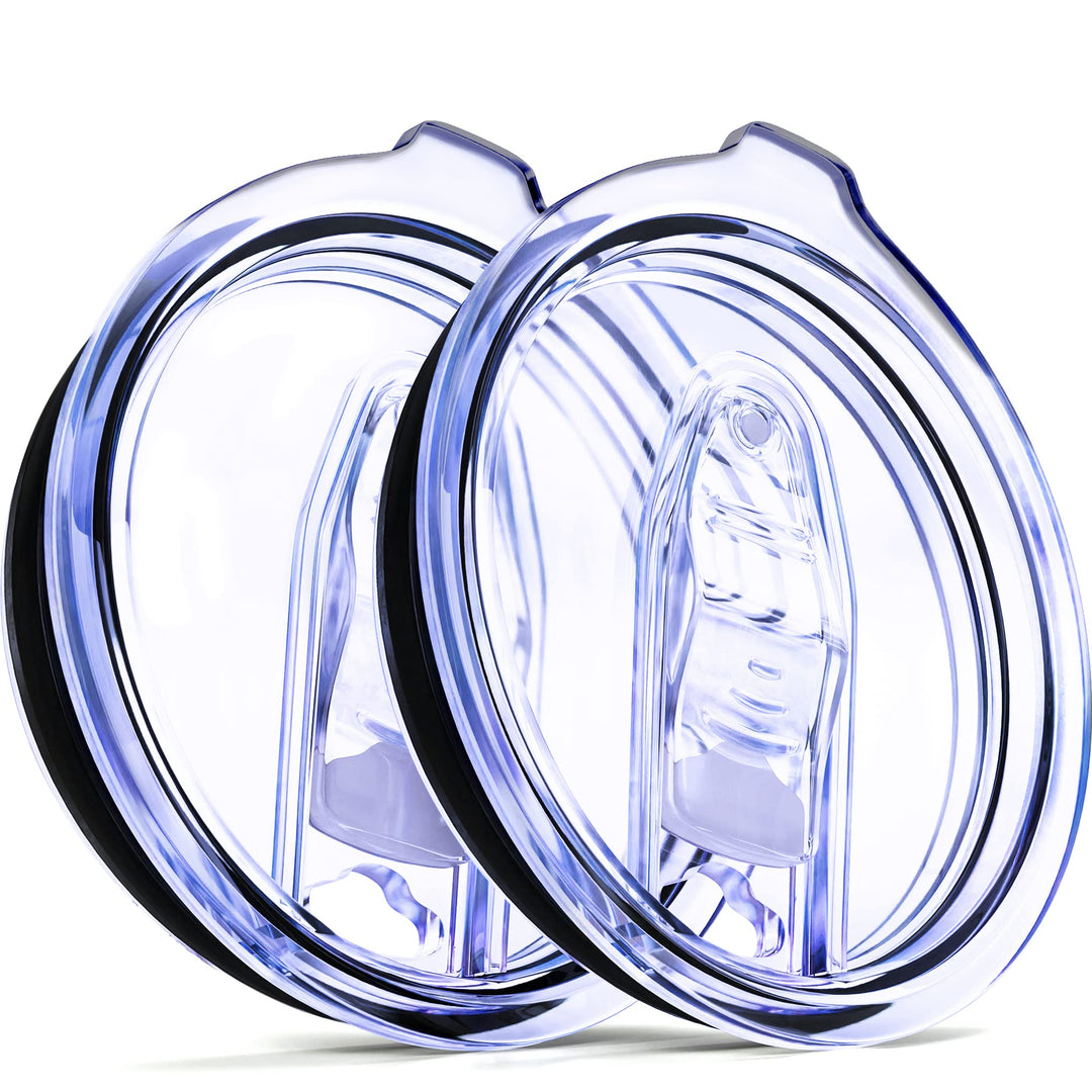 2 Wine Tumbler Silicon Lids 12 oz Spill Proof - No Leak Splash Proof Replacement Silicon Slider Locking Closure, 2 Lid For Tumbler,Open/Close 3 Inch Diameter by C&amp;Berg Model 2020