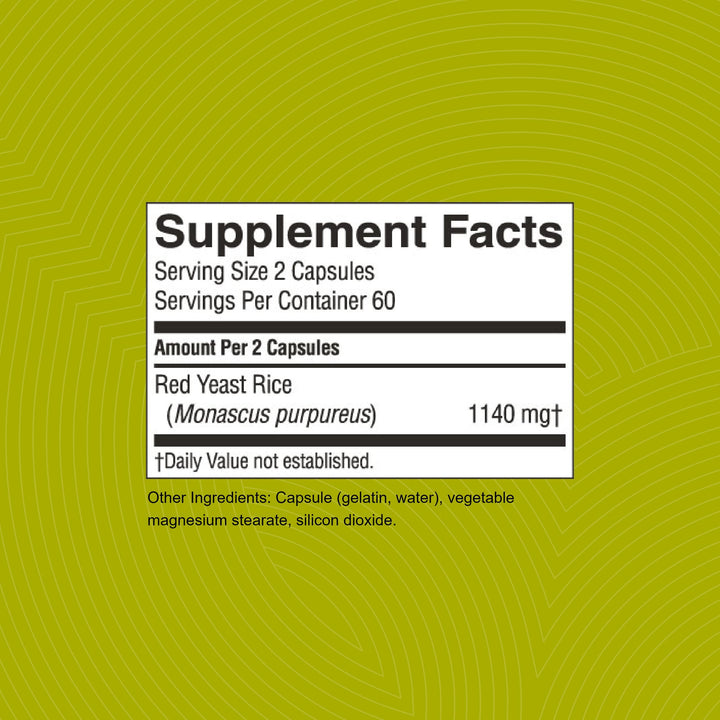 Nature&#39;s Sunshine Red Yeast Rice, 120 Capsules, Kosher | Helps Support The Production of Good Cholesterol in The Liver and Supports The Circulatory System
