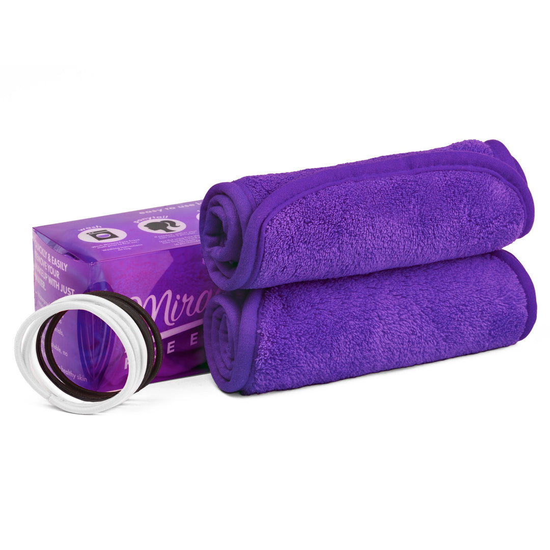 2 Pack Chemical-free Microfiber Makeup Remover Face Cloths (Purple)