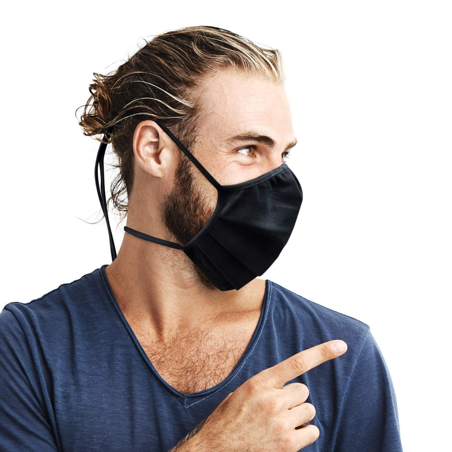 Big Mask Adult XL (Extra Large) Beard Mask for Men, Face Mask with Black Straps include Quick Fit Cord Lock Toggles for All Day Use