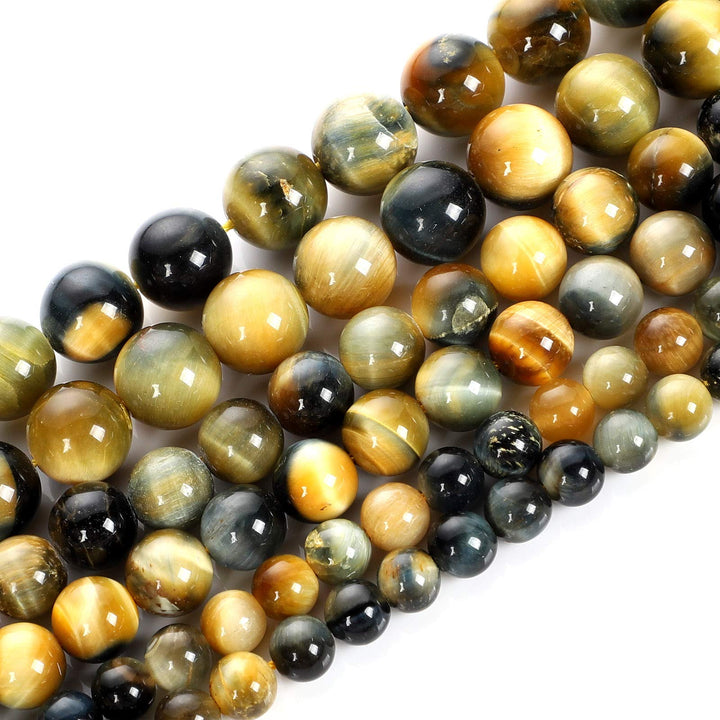 45pcs 8mm Top AAA Natural Stone Beads,Tiger Eye Crystal Gemstone(Brown Beads Tiger Eye) /Smooth Round Loose Beads for Jewelry Making(Bracelet,Necklace, Earrings)-Enjoy DIY Fun