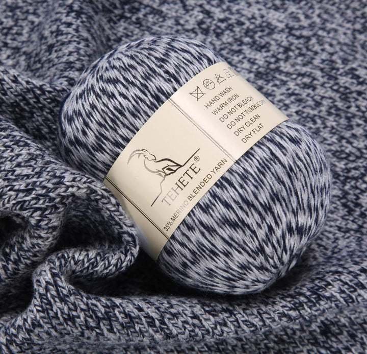TEHETE Merino Wool Yarn for Knitting 3-Ply Soft Crochet