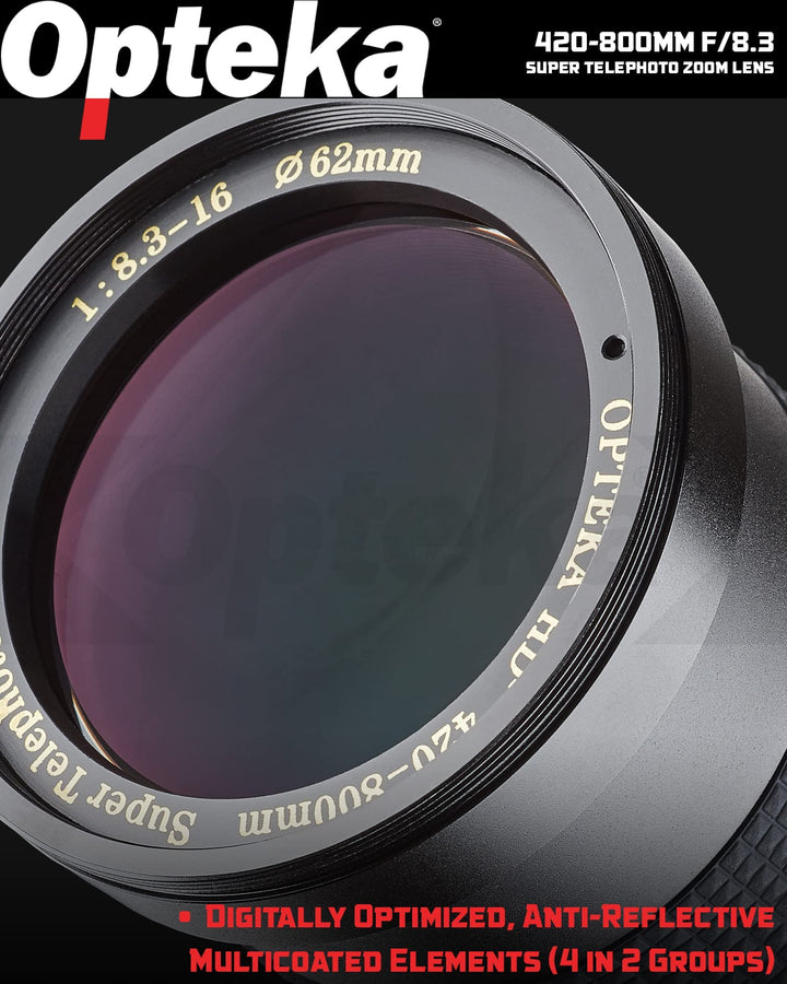 420-1600mm f/8.3 HD Telephoto Zoom Lens for Nikon D4s, D4, D3x, Df, D810, D800, D750, D610, D600, D500, D7200, D7100, D7000, D5600, D5500, D5300, D5200, D3400, D3300, D3200 Digital SLR Cameras