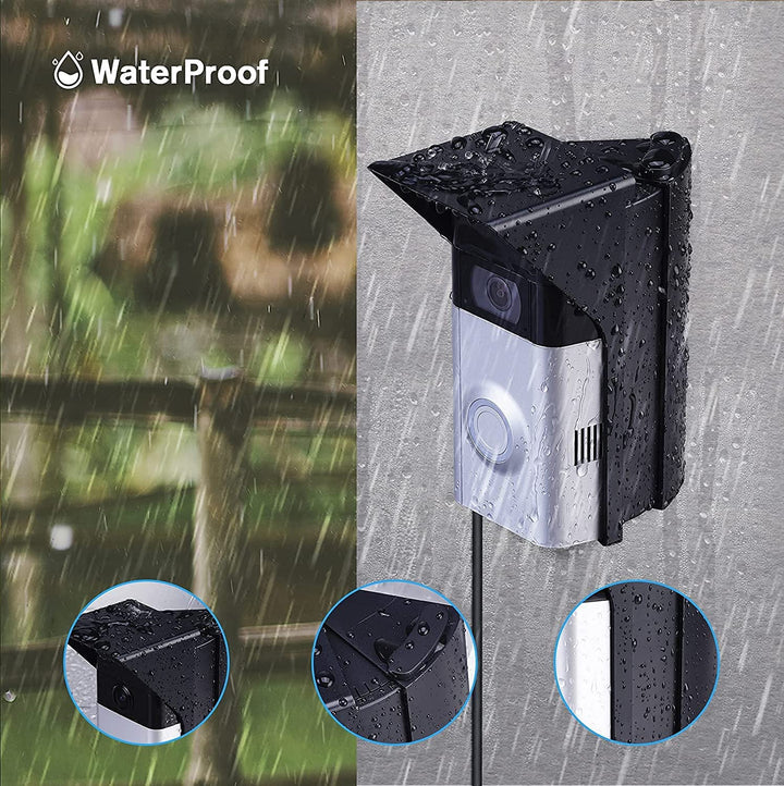 Waterproof Adiustable Angle Mount for Video Doorbell 1/2/3/3Plus/4/Wired/Pro/Pro2/(2020 Release), Blink and Nest Doorbell Battery/Wired, Expand View Area 30 to 60 Degree, Black
