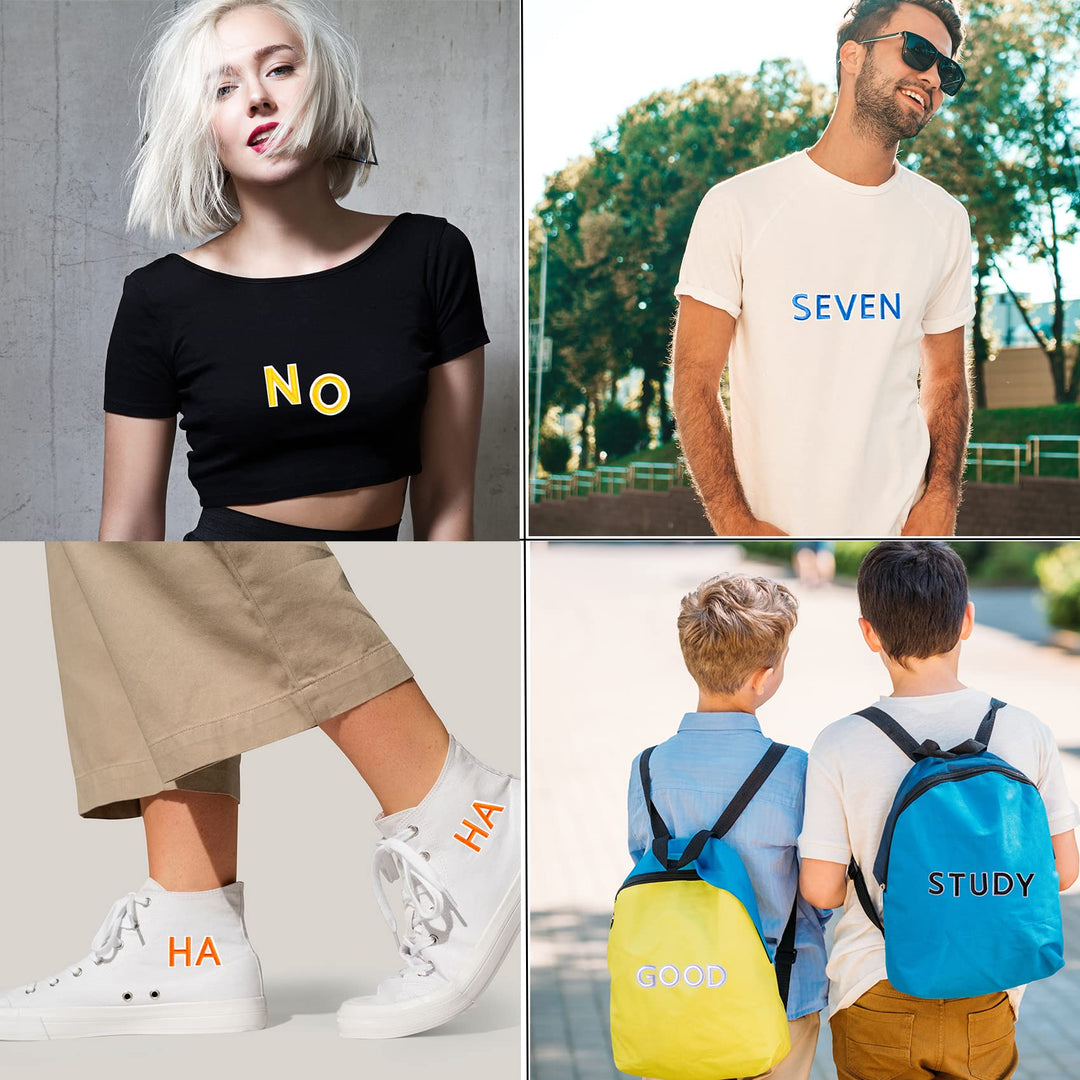 GYGYL 72 Pieces Iron on Letters and Numbers Patches, Black Alphabet Embroidered Patch A-Z, Numbers 0-9 Applique for Clothes, Dress, Hat, Socks, Jeans, DIY Accessories