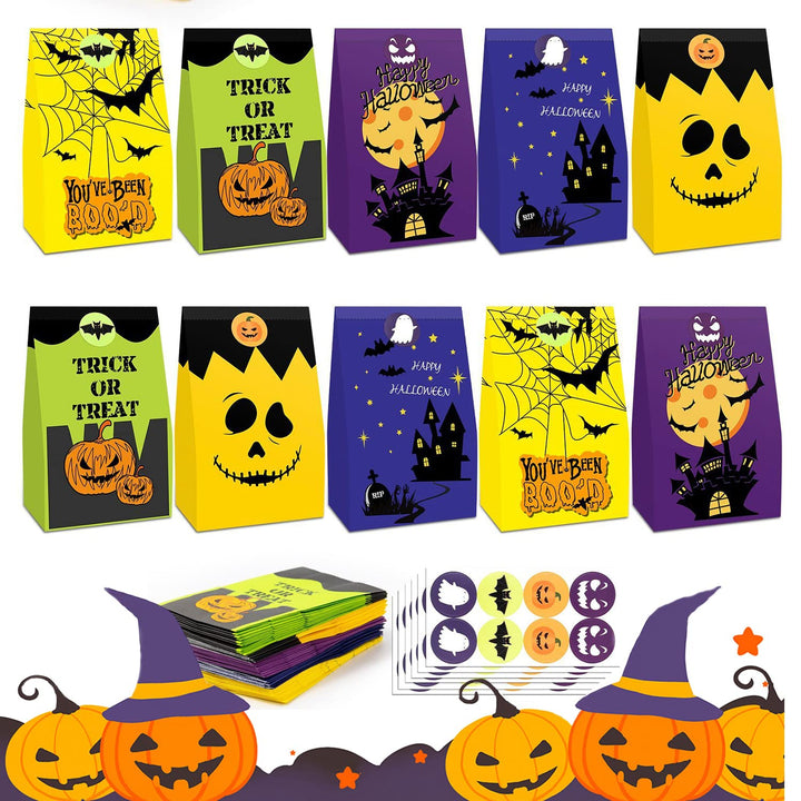 Halloween Treats Bags - 50 PCs Halloween Paper Bags for