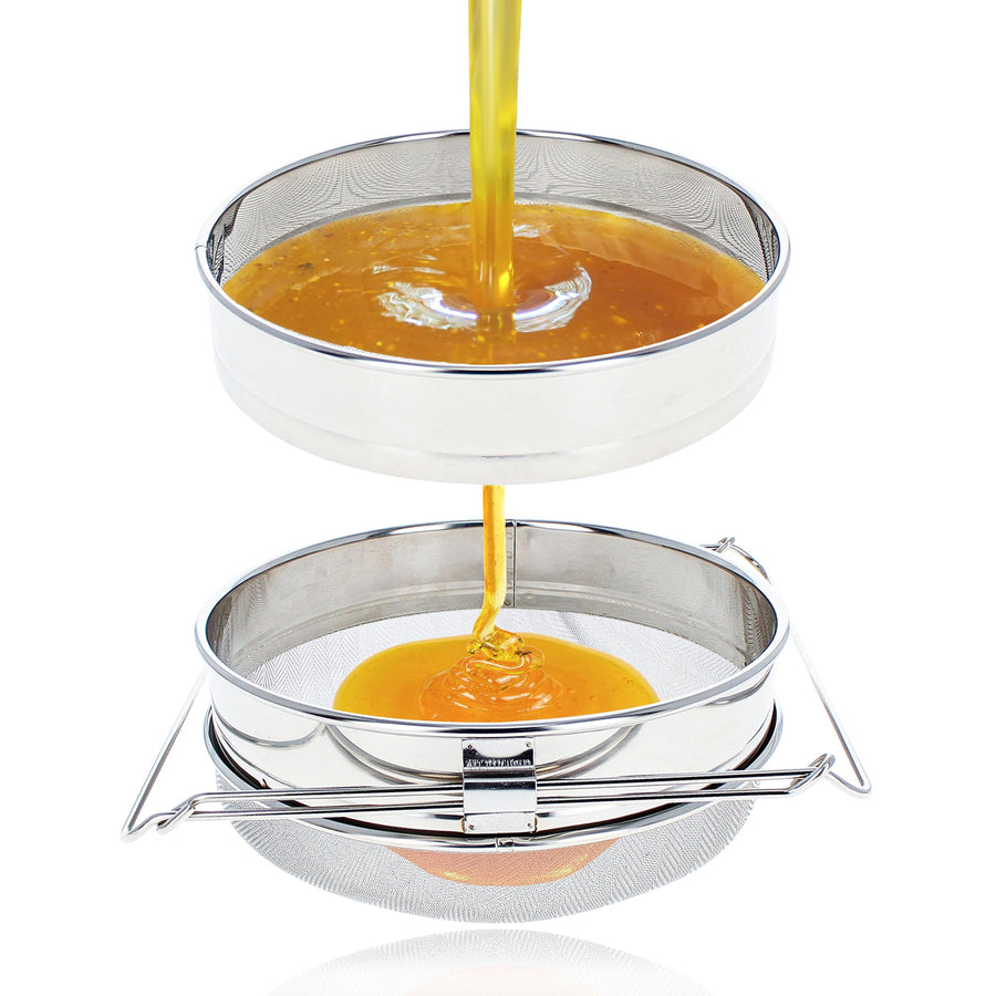 Honey Filter, 2 Piece - Honey Extractor Equipment, Honey Bucket Strainer Honey Extractor Stainless Steel Sieve