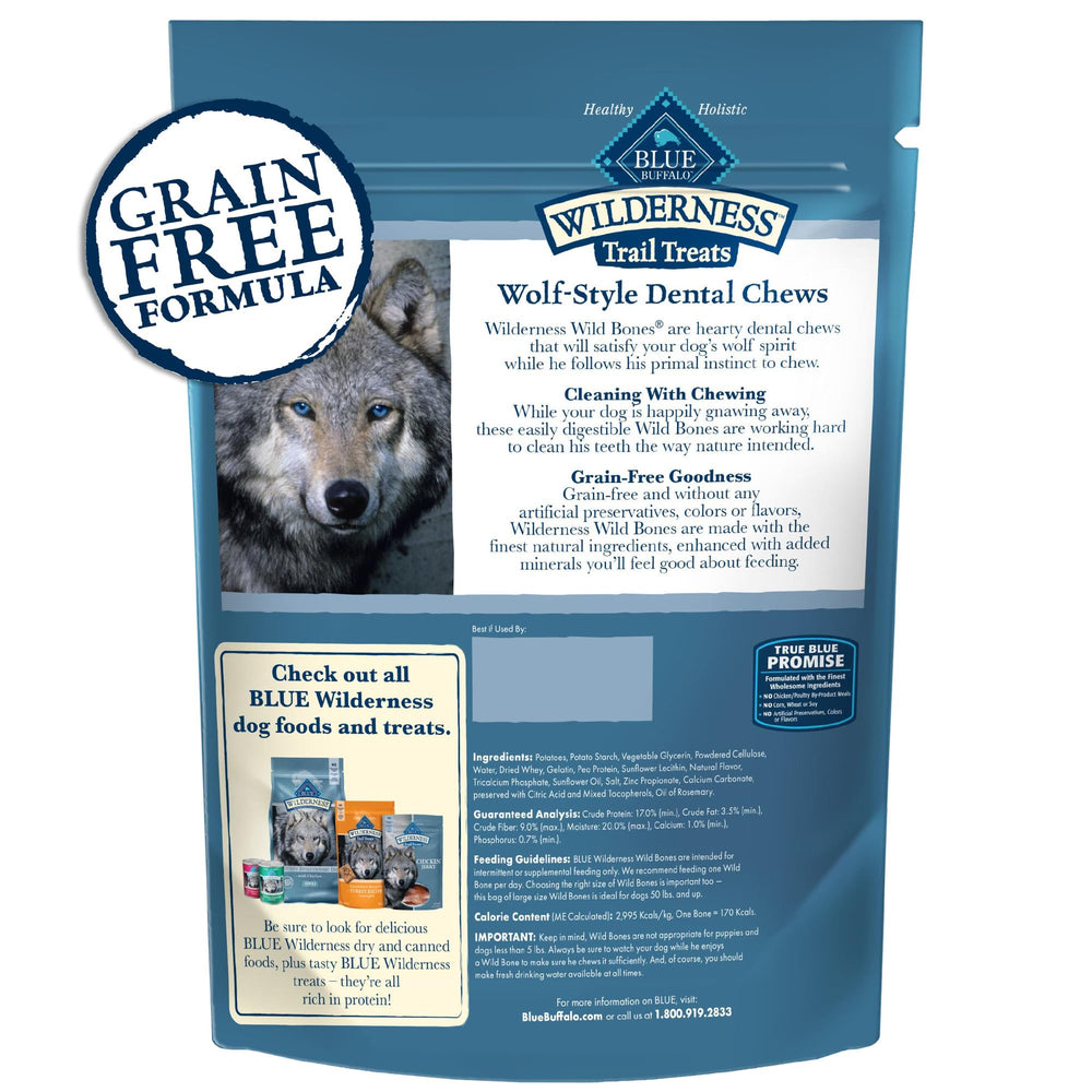 Wilderness Wild Bones Grain-Free Dental Chews Dog Treats, Mini, 10-oz Bag