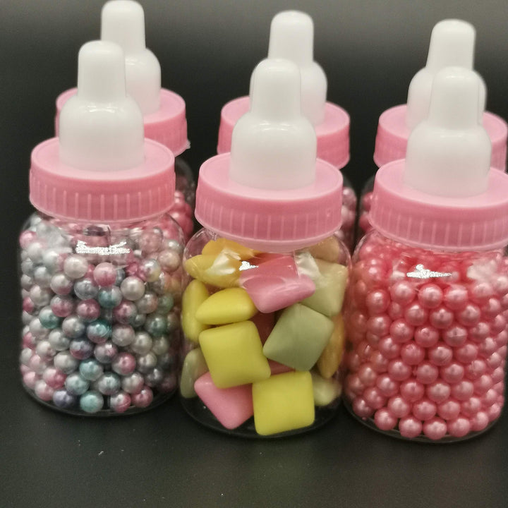 Bottles with Removable Pink Tops for Baby Showers, Parties, and Favors (24 Pink)
