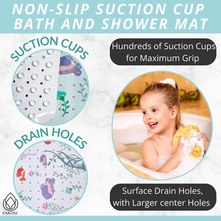 Kids Non Slip Bath Mat - Baby Bath Mat Non Slip - Bath 