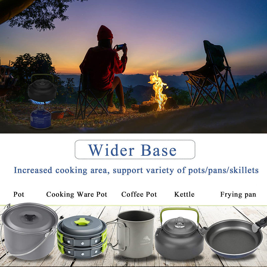 Portable Camping Stove Burner, Small Backpacking Stoves with Butane Adapter, Lightweight Hiking Stove with Carrying Case, Little Propane Camp Stove for Travel