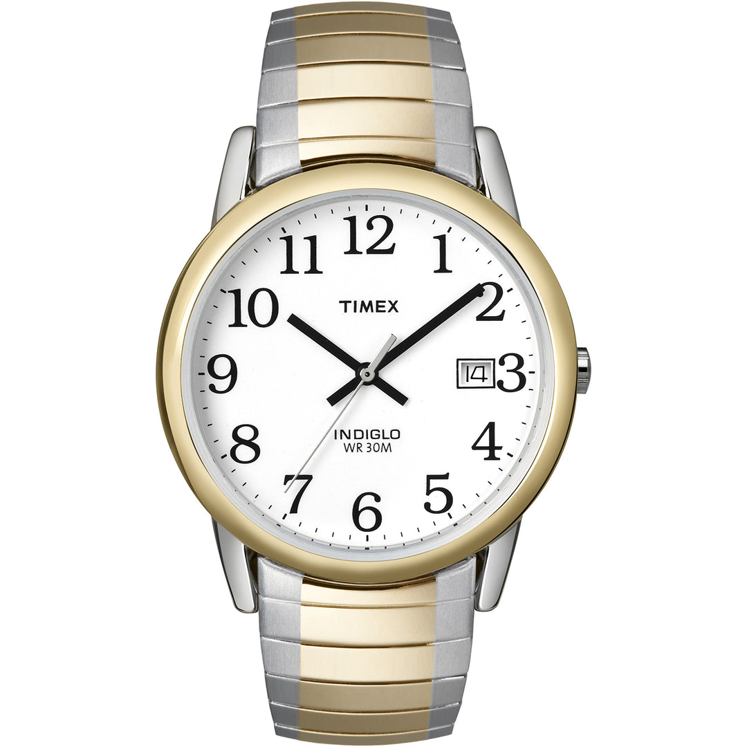 Men&#39;s Easy Reader 35mm Watch – Two-Tone Case White Dial with Two-Tone Tapered Expansion Band