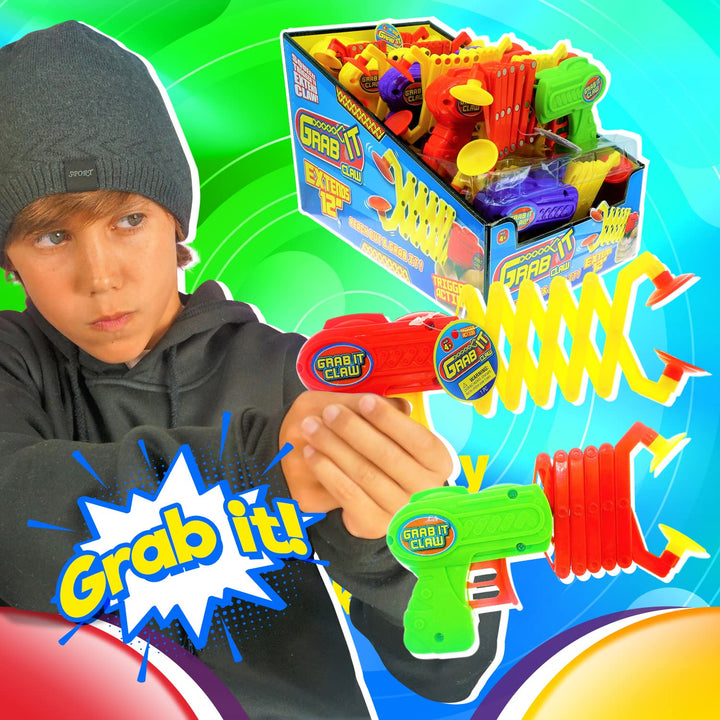 Kids Grabber Claw (1 Pack) 12 Inch Long Plastic Reacher Machine. Robot Hand Toy. Trash Pickup Extender Tool. Interactive Learning Hand Eye Coordination Toys. 5614-1A