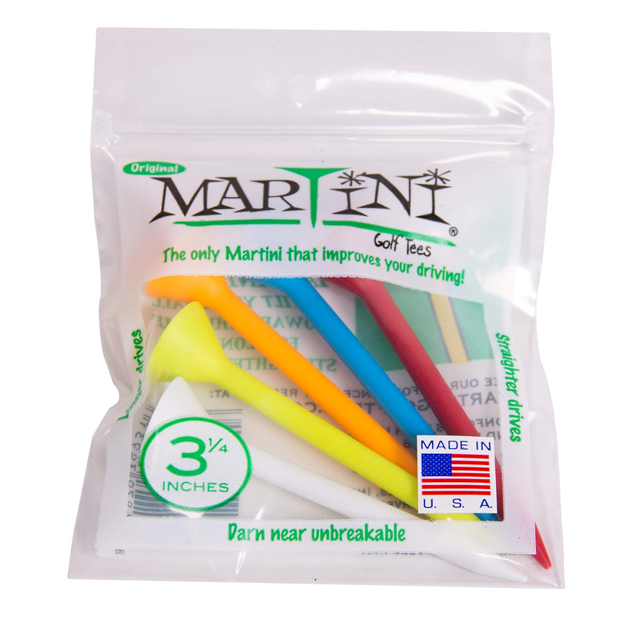 ProActive Sports Martini Golf 3-1/4 Durable Plastic Tees 5-Pack (Assorted Colors)