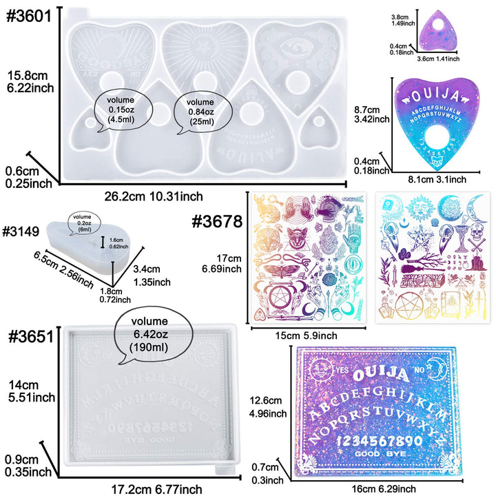 Spirit Board Planchette Epoxy Resin Silicone Molds Rave