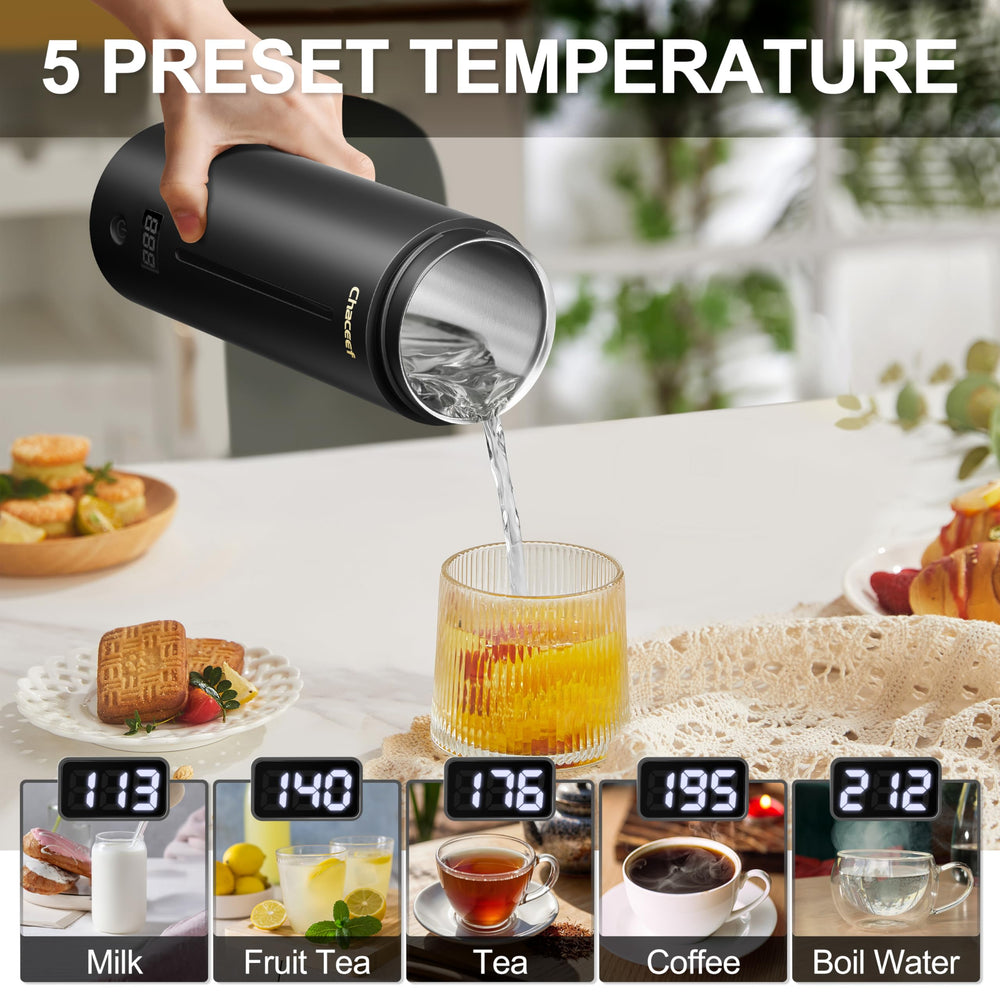 Travel Electric Kettle, 350ml Small Portable Kettle with 304 Stainless Steel, Travel Kettle with BPA Free, 3 Colors LED Water Boiler with Keep Warm Function, Fast Boil and Auto Shut Off, Pink