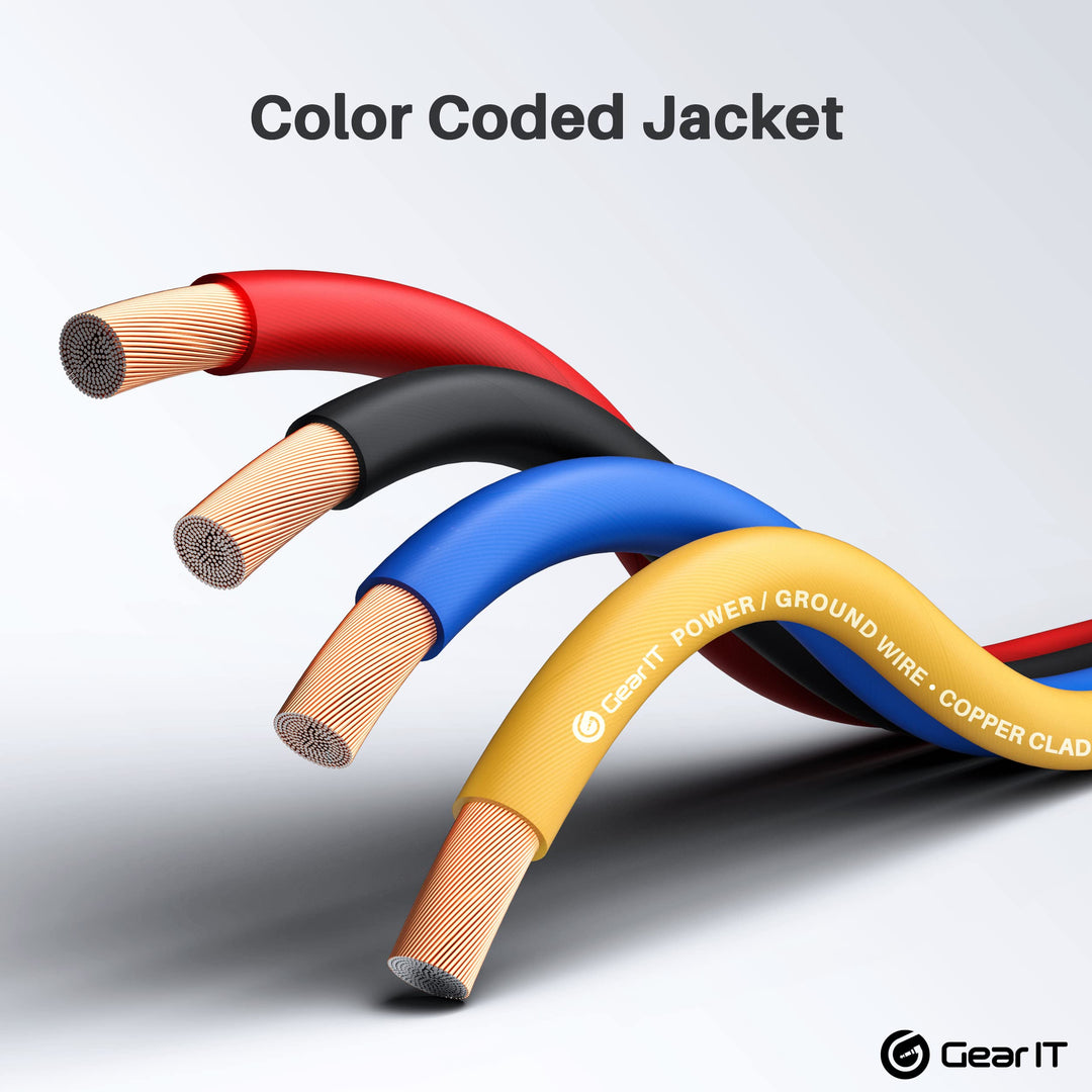 GEARit 10 Gauge Wire (100ft Each- Black/Red/Blue/Yellow