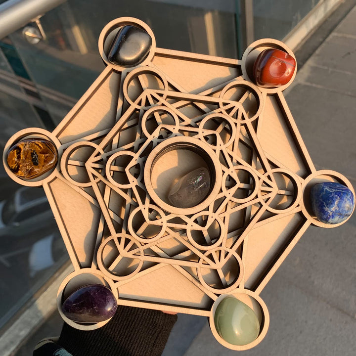 Metatron Crystal Grid Wooden Art 3D Metatron&#39;s 