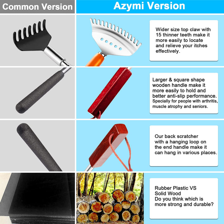 2 Pack Back Scratchers, Telescoping Back Scratcher for 