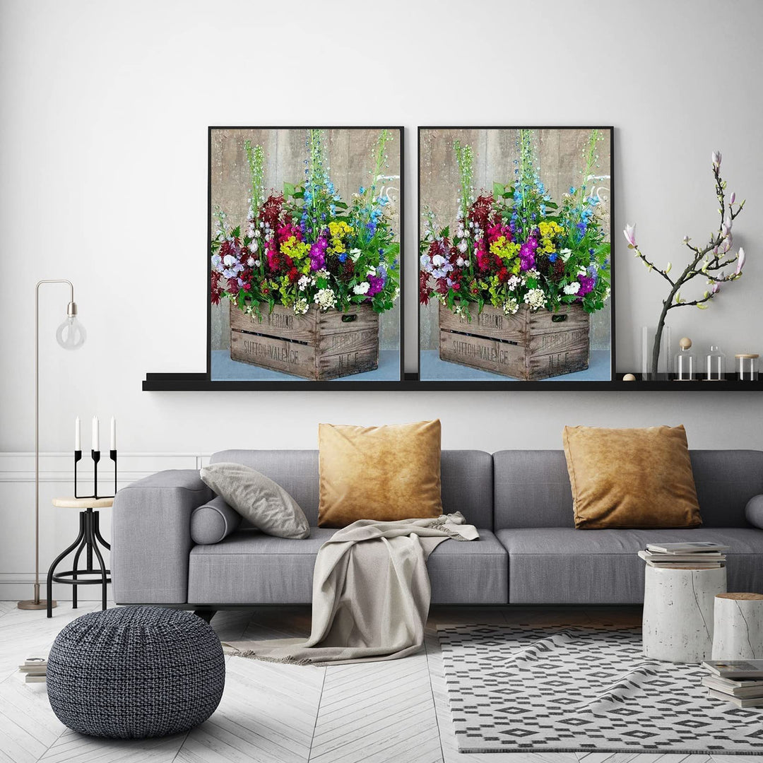 Diamond Painting Kits Flowers,5D DIY Crafts for Adults Diamond Art Kits,Full Drill Round Gem Painting Kit Paint with Diamonds Dots,Home Wall Decor 12x 16 Inch