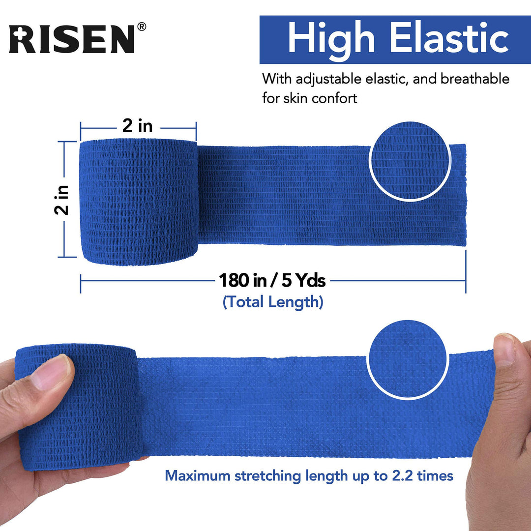 Cohesive Bandage 2” x 5 Yards, 6 Rolls, Self Adherent W