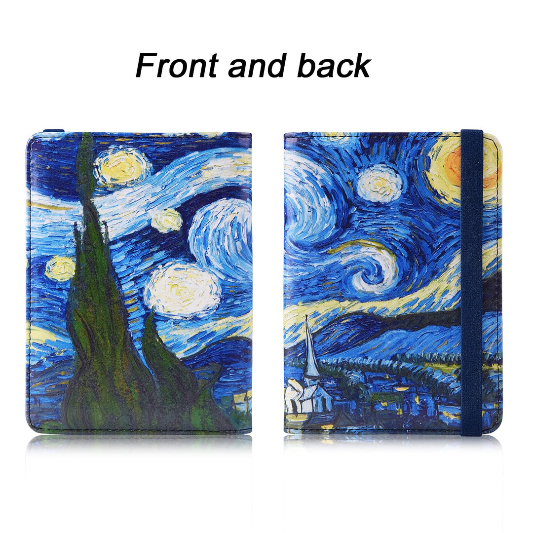 Passport and Vaccine Card Holder Combo, Passport Holder with Vaccine Card Slot,Passport Cover come with Vaccination Card Protector,Travel Passport Wallet (Starry night)