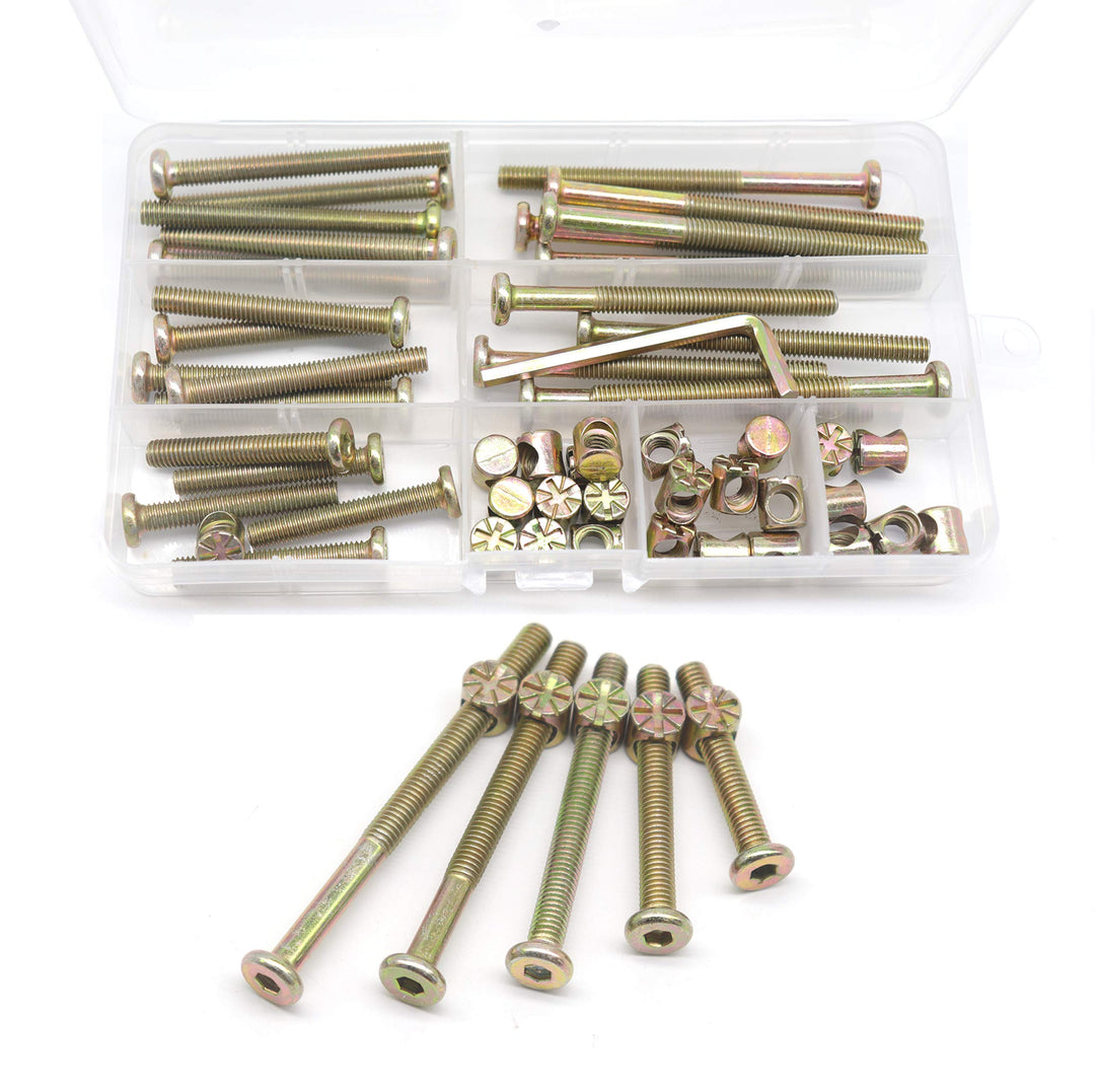 cSeao Crib Screws,Bed Frame Bolts and Nuts Kit, Crib Pa